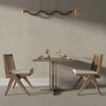 Quiet tea table and chair combination 3d model
