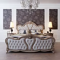 European background double bed 3d model