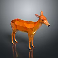 Low Poly Orange Deer 3D Model With Geometric Design And Smooth Surface 3d model