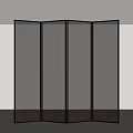 Elegant Modern Room Divider With Brass Frame And Textured Translucent Panels 3d model