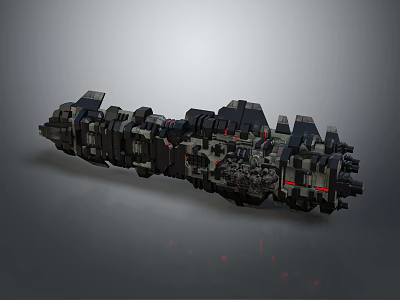 Detailed Futuristic Space Battleship With Advanced Mechanical Structure For Cosmic Exploration 3d model