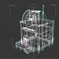 Industrial Gray Metal Building With Curved Roof Antenna Steps And Weathered Panels
