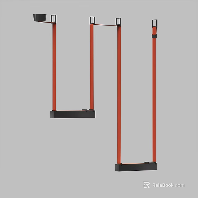 Modern Red And Black Pendant Lights With Sleek Minimalist Hanging Design For Home Decor 3d model 