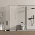 Modern Shower Sauna Interior Design With Glass Enclosure Shower Fixtures And Towel Rack
