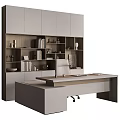 Modern Table and Chair Combination Boss Office Desk Chair Wall Decoration 3d model