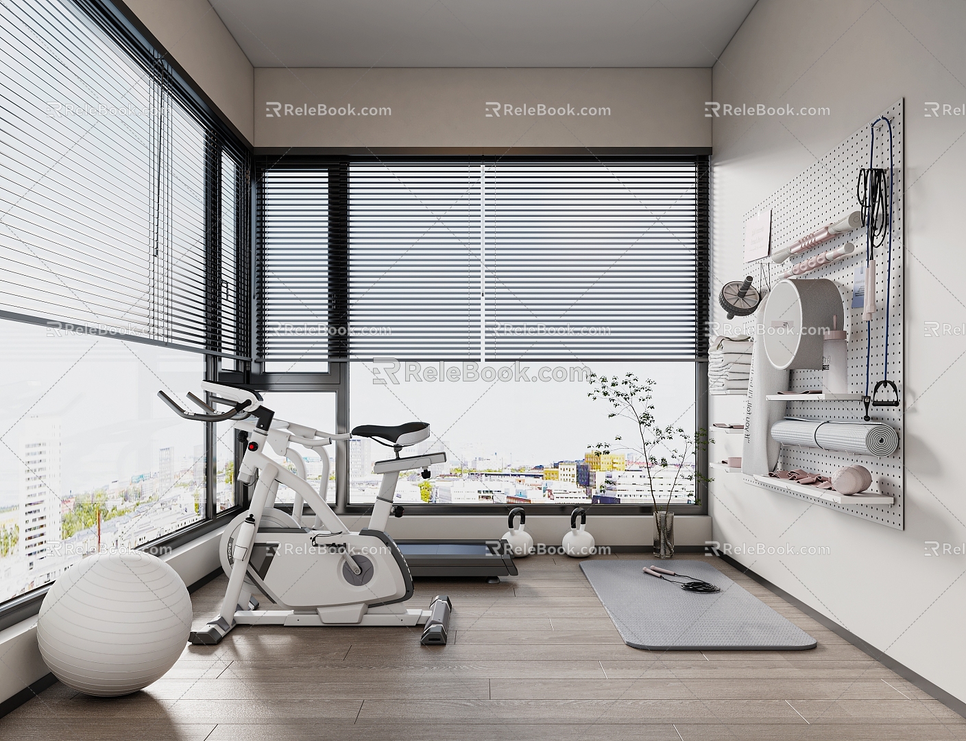 Modern Gym Home Gym Sun Room 3d model