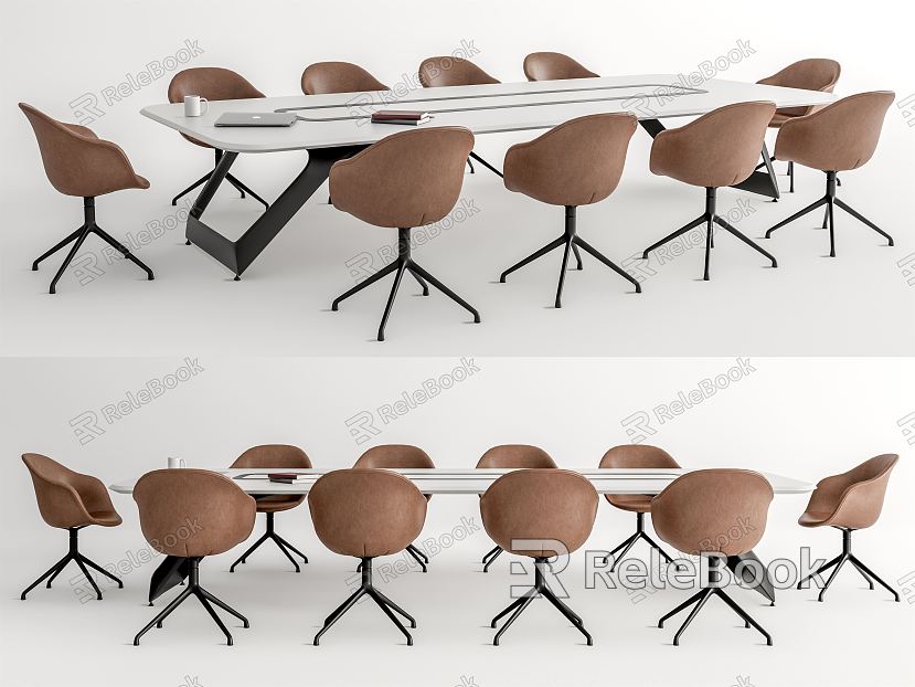 Modern Conference Table and Chair Conference Table and Chair Combination model