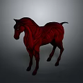 Red Muscular Horse 3D Model With Detailed Texture And Realistic Design