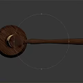 Wooden Gavel With Golden Accents On Carved Handle And Dark Background