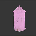 Architectural Model Of White Lighthouse With Red Roof Windows And Small Door
