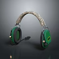 Green Over Ear Headphones With Camouflage Headband And Built In Microphone For High Quality Audio