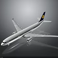 Lufthansa Commercial Airplane White Fuselage Blue Tail Fin Reflective Surface