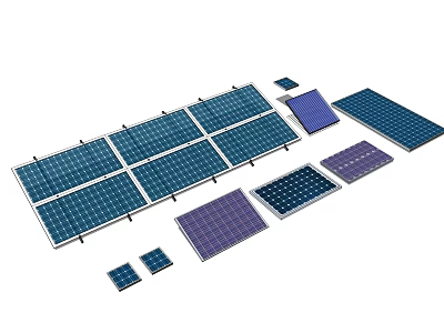 Industrial Solar Panel Equipment With Different Types Sizes And Renewable Energy Uses 3d model