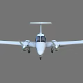 White Small Airplane With Propeller Streamlined Cockpit Design In Flight 3d model