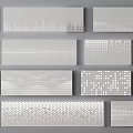 Decorative White Background Wall With Various Perforated Patterns And Textured Designs 3d model
