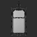Classical Golden Mirror with Intricate Carved Frame and Ornate Design Details
