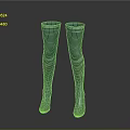 Blue Knee High Socks Design With White Stripe Pattern And Glossy Finish
