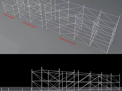 Heavy Duty Industrial Scaffolding Metal Frame Structure for Construction Support 3d model