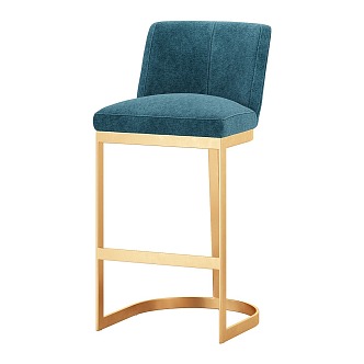 Modern Simple Light Luxury Bar Stool 3d model