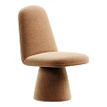 Modern Minimalist Beige Boucle Fabric Upholstered Single Dining Chair For Cozy Home Dining Space