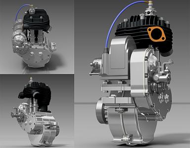 Modern Engine Motorcycle Engine 3d model