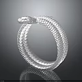 Silver Snake Shaped Bracelet With Scaly Texture And Metallic Design For Fashion