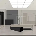 Modern Clothing Store Exterior with Glass Door Window Display Mannequins and Interior Racks