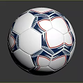 White Blue Red Patterned Soccer Ball With Traditional Sports Equipment Design