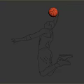 Red Basketball For Daily Sports Activities As Household Item With Jumping Design
