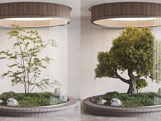 Modern landscape sketch indoor plant landscape sketch 3d model