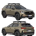 Modern Mazda SUV with Beige Exterior Black Wheels and Roof Rack