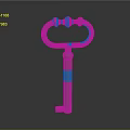 Decorative Metal Key As Daily Living Essential With Circular Ring And Ball Shaped Accents