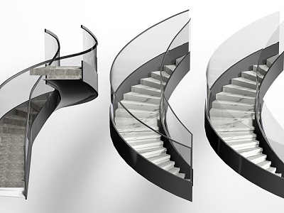 modern revolving stair indoor stair handrail stair model