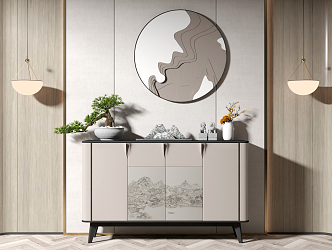 New Chinese Side Cabinet 3d model