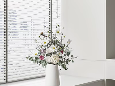 Modern vase flower floral potted plant ornaments 3d model