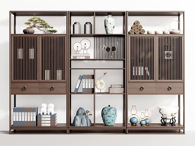 New Chinese-style Antique Shelf Bookcase Decorative Cabinet Book Ornaments model