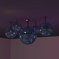 Shiny Mirror Ball Chandelier With Reflective Glass Tiles And Hanging Spherical Design