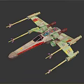 X Wing Starfighter Spacecraft Model With Detailed Design For Space And Aerospace