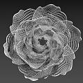 White Mesh Lotus Flower Structure With Intricate Pattern And Artistic Design 3d model