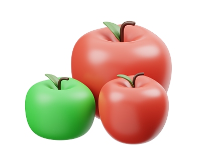 Apple Red Apple Green Apple 3d model