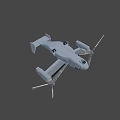Military Tiltrotor Helicopter With Gray Body Large Rotors And Number 12