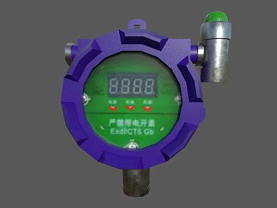 Industrial Explosion Proof Digital Gauge With Purple Casing Green Display And ExdIICT6 Gb Certification 3d model