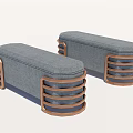 Modern Gray Sofa Bench With Brass Frame And Upholstered Seat Design