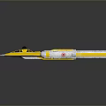 Yellow and White Cosmic Starship Model With Detailed Aerodynamic Features