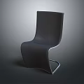 Stylish Modern Black Leisure Chair With Curved Backrest And Sleek Metal Legs