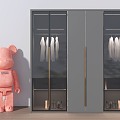 Modern Glass Wardrobe Paint Wardrobe 3d model