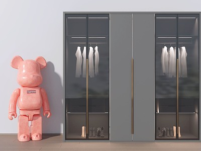 Modern Glass Wardrobe Paint Wardrobe 3d model