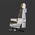 Modern Leisure Chair With Brown Cushion Backrest And White Armrests On Wheels