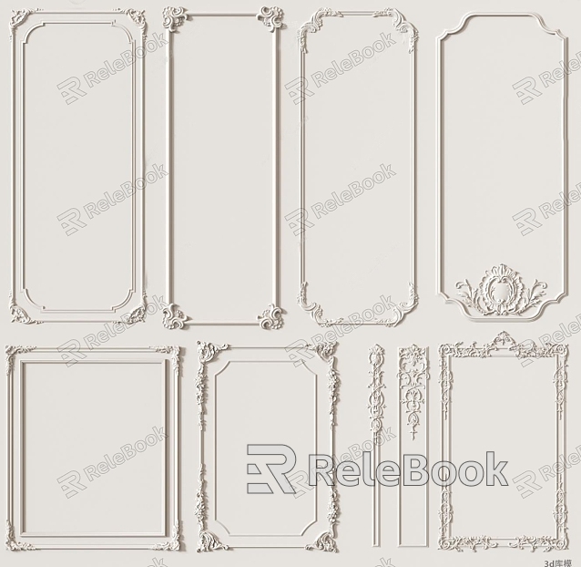 Wall panel line background wall model