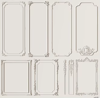 Wall panel line background wall 3d model